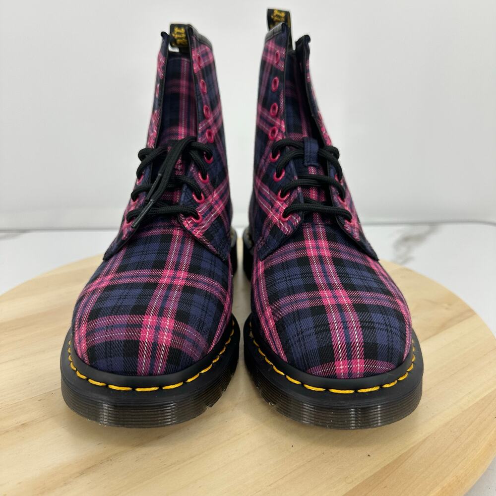 Dr. Martens Womens 1460 Pink Tartan Plaid Boot Size 9 Limited Edition Preppy Emo - Picture 6 of 9